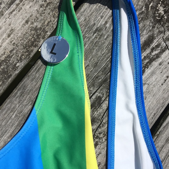 Stripe scoop rainbow one piece L Forever 21 - Picture 5 of 8